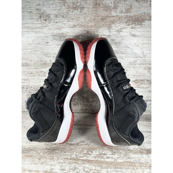 Men\'s Nike Air Jordan 11 XI Retro Low Bred Black/White/Red Sz 10 EUC!! main image 8